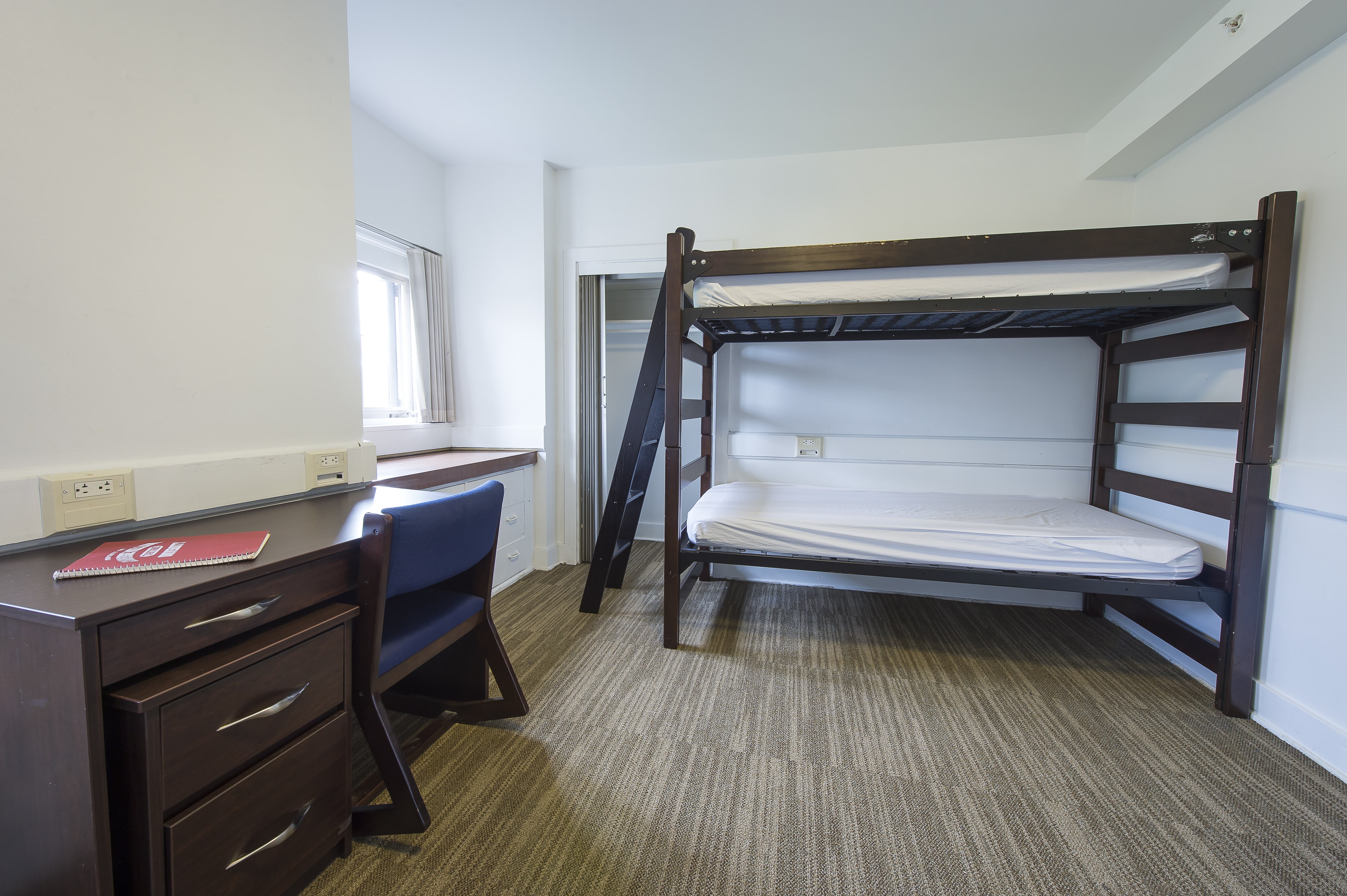 Mudge House Traditional Double - bunked beds desk drawers and a window